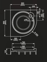 Roltechnik sprchová vanička DREAM-P 900 x 900 x 125 mm čtvrtkruh R 550 bílá skořepina 8000030
